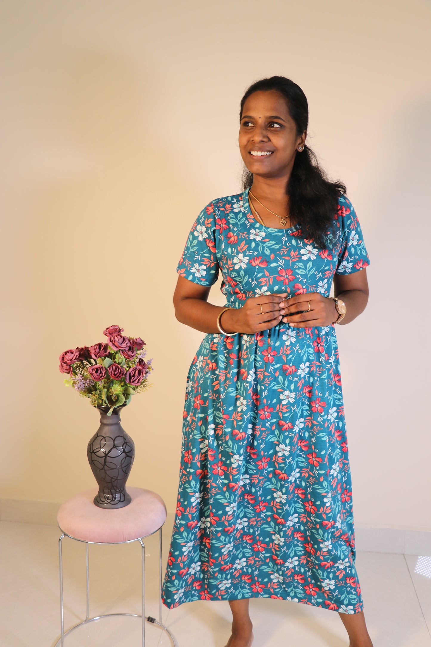 Women's Non feeding Lounge wear - TCJN01 - Dark green floral