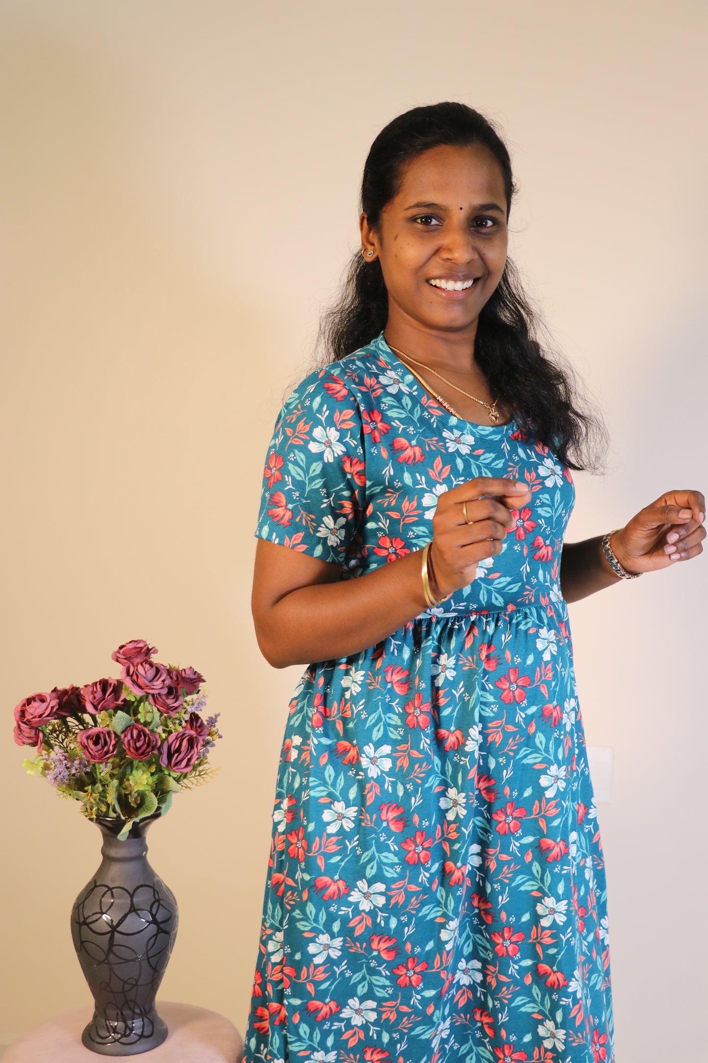 Women's Non feeding Lounge wear - TCJN01 - Dark green floral