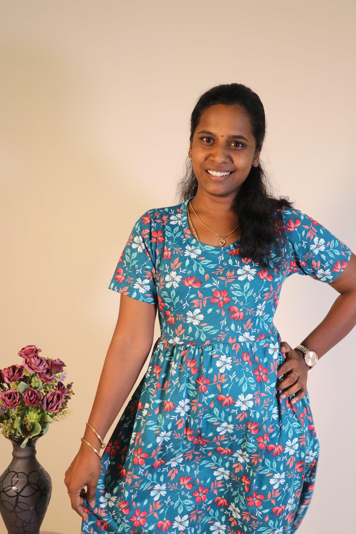 Women's Non feeding Lounge wear - TCJN01 - Dark green floral