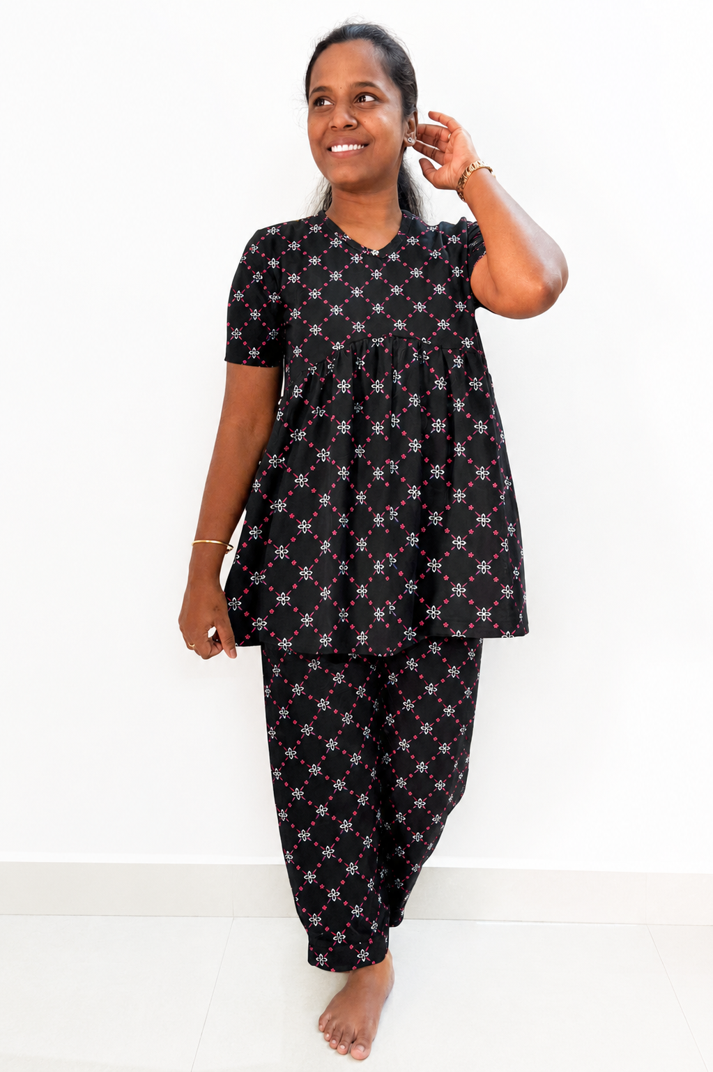 *PREBOOKING* - Premium Women's Curvy peplum coord set - Checky rangol peplum coords