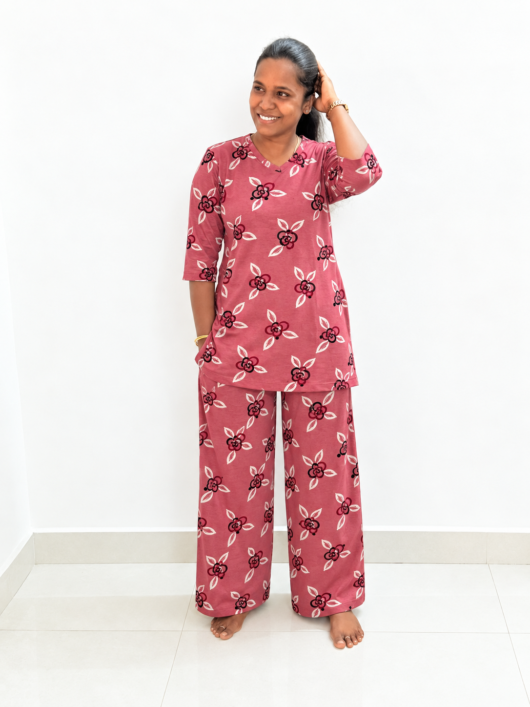 *READY TO DISPATCH * - Premium Quality - Women's Kurthi night set - Oni triplets Kurthi set