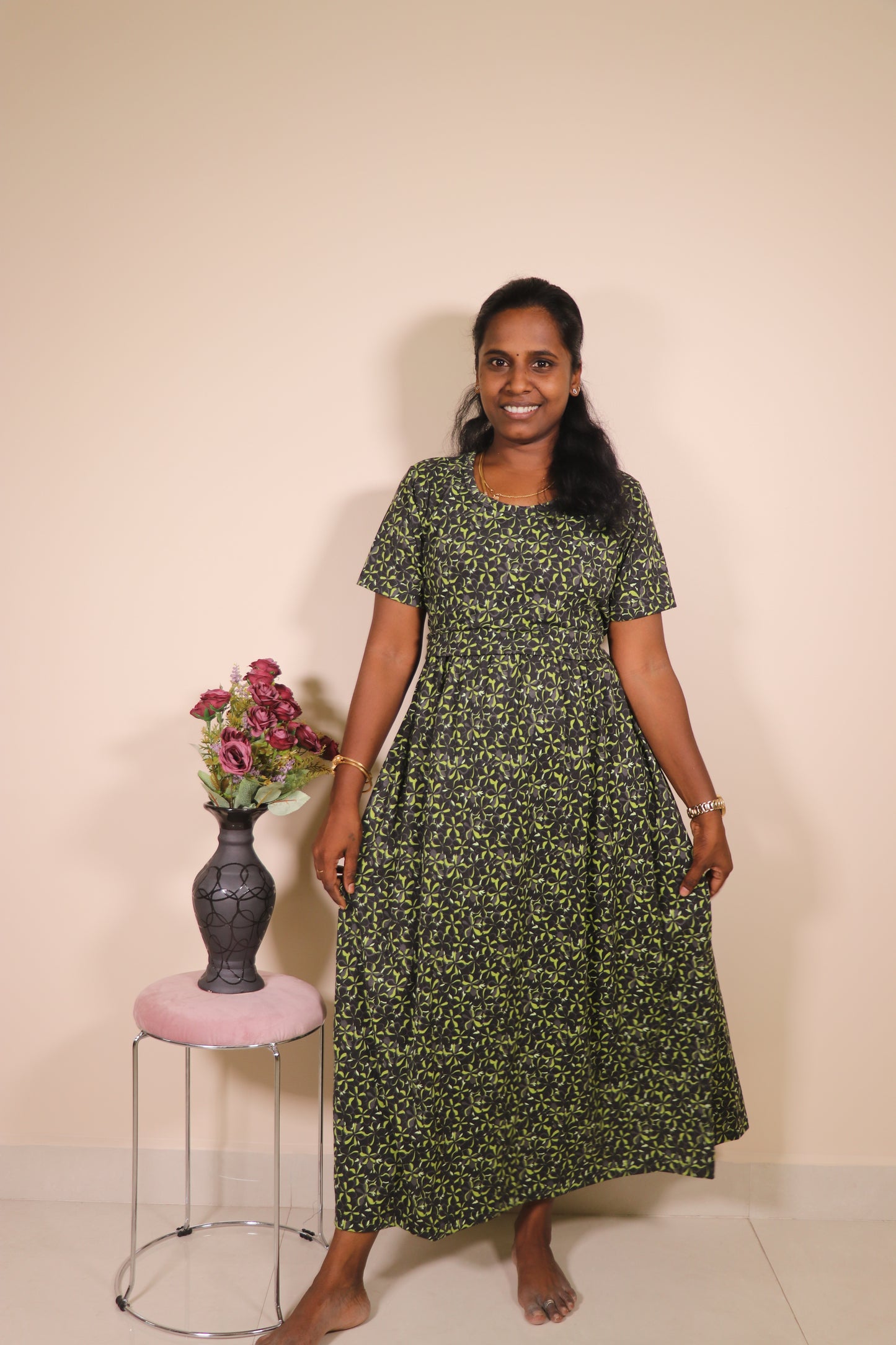 Feeding Lounge wear- TCIF09 - Classy black green florals