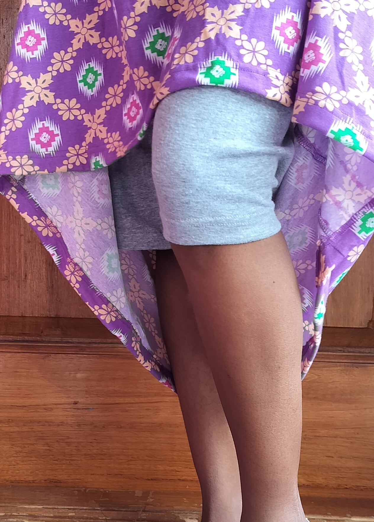 Knee Length Pant (Half White Grey)