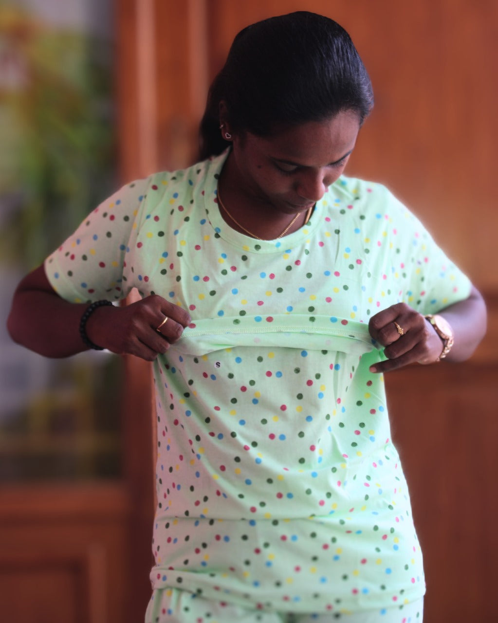 Women's Pyjama set (Feeding / Non feeding)- Mini Dots