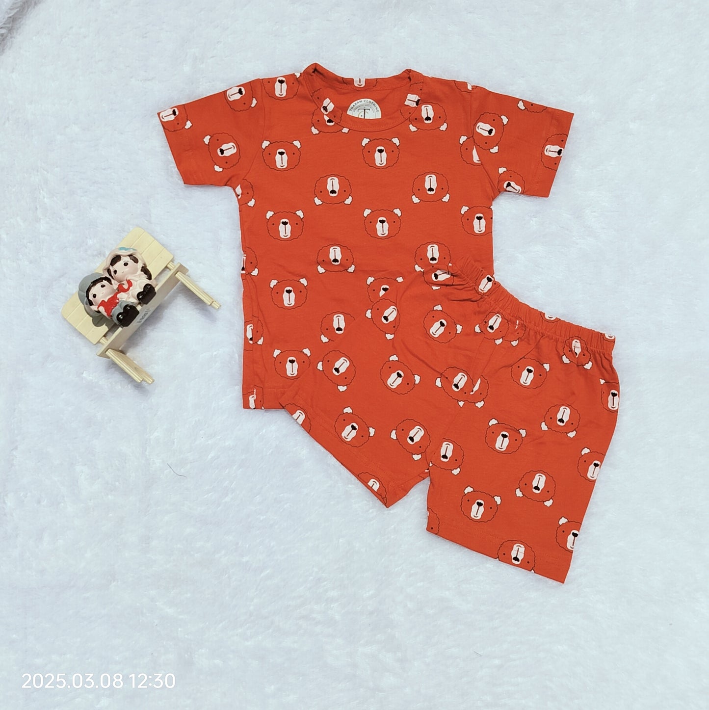 Kids Wear - Unisex Coord sets - Carrot panda
