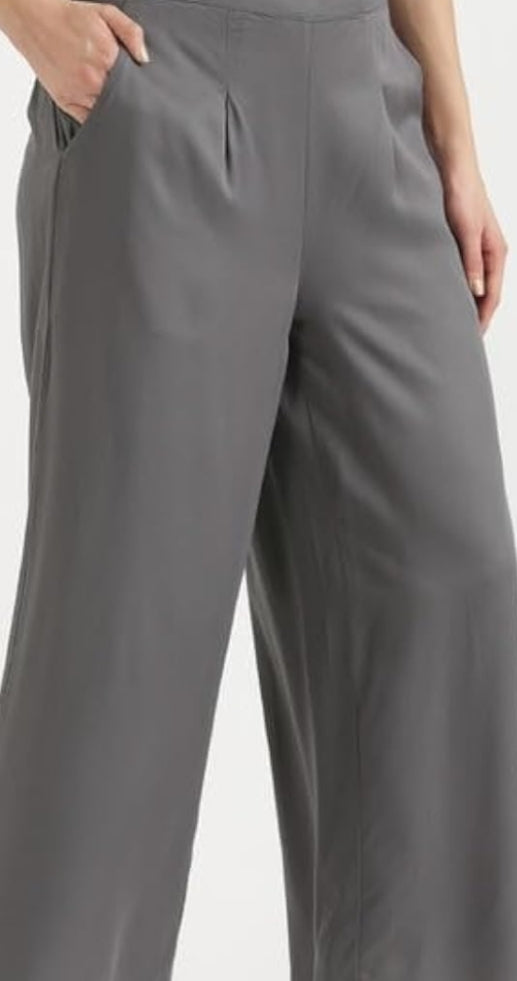 Women's Palazzo pant - Grey(CHOOSE : Full length or 3/4th)
