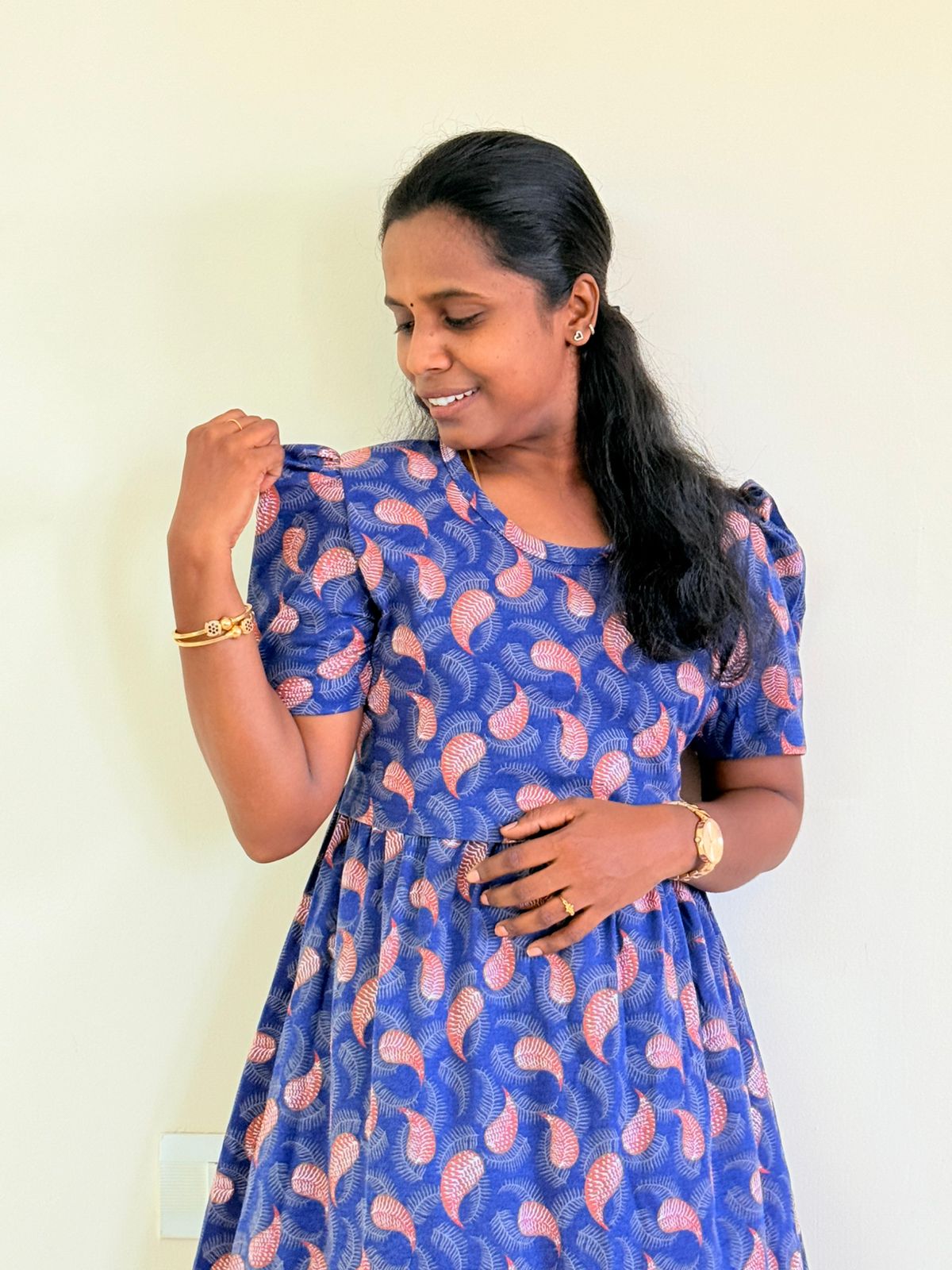 Feeding Lounge wear Puff sleeves - TCKF07 - Golden Petals