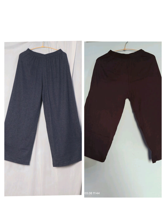 Super saver combo pack of 2 Women's Palazzo pant - Meroon and Ash navy (CHOOSE : Full length or 3/4th)
