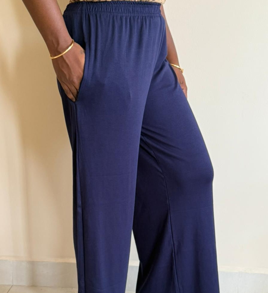 Women's Palazzo pant - Dark Navy (CHOOSE Full length or 3/4th)