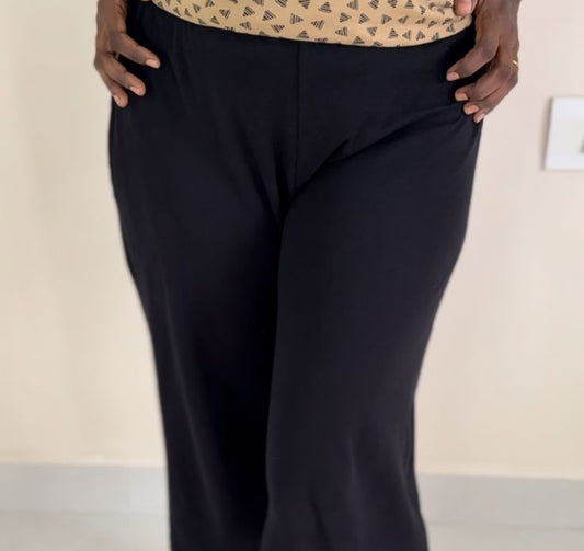 Women's Palazzo pant - Black (CHOOSE Full length or 3/4th)