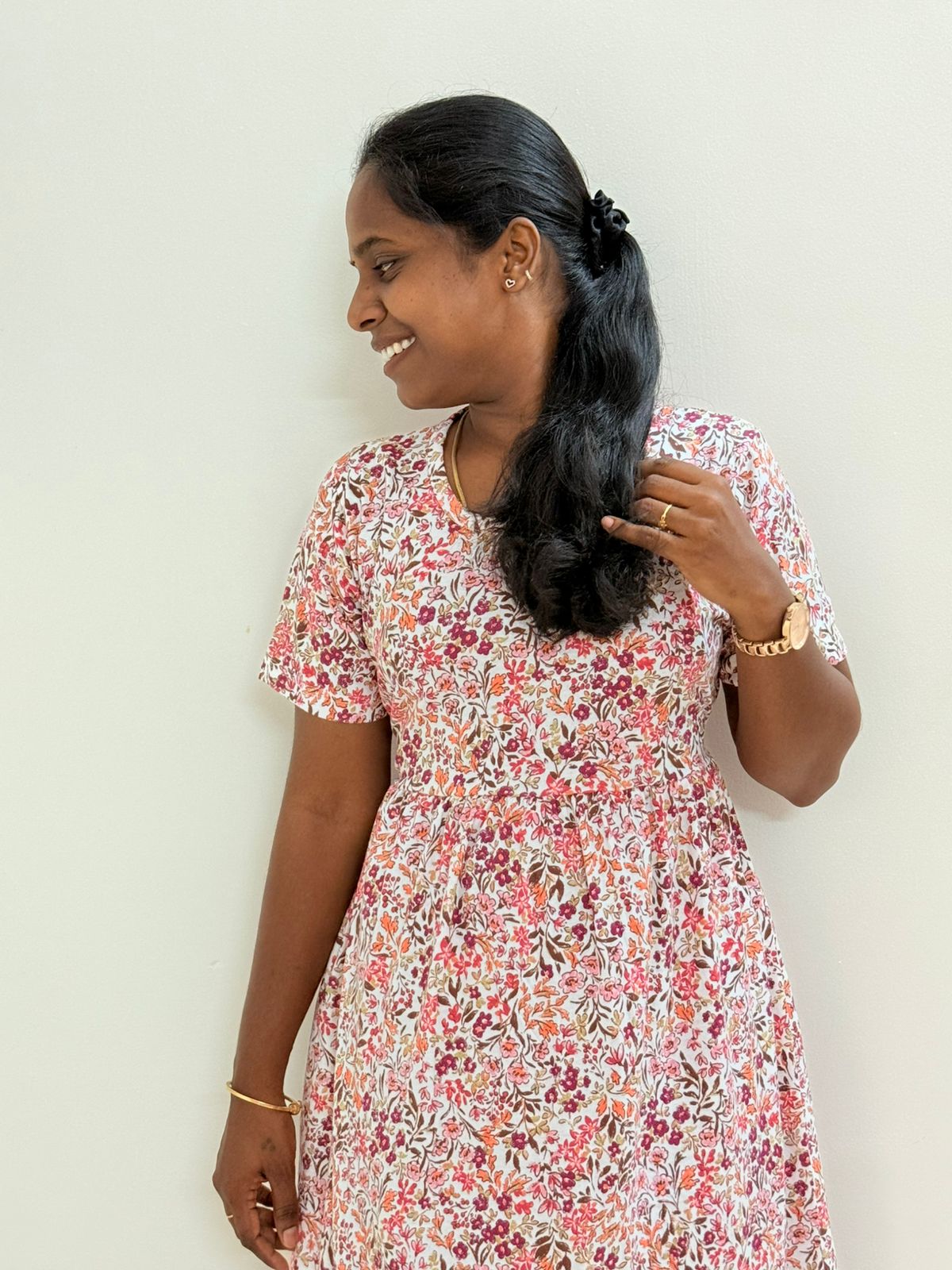 Women's Non feeding Lounge wear - TCLN11 - White floral
