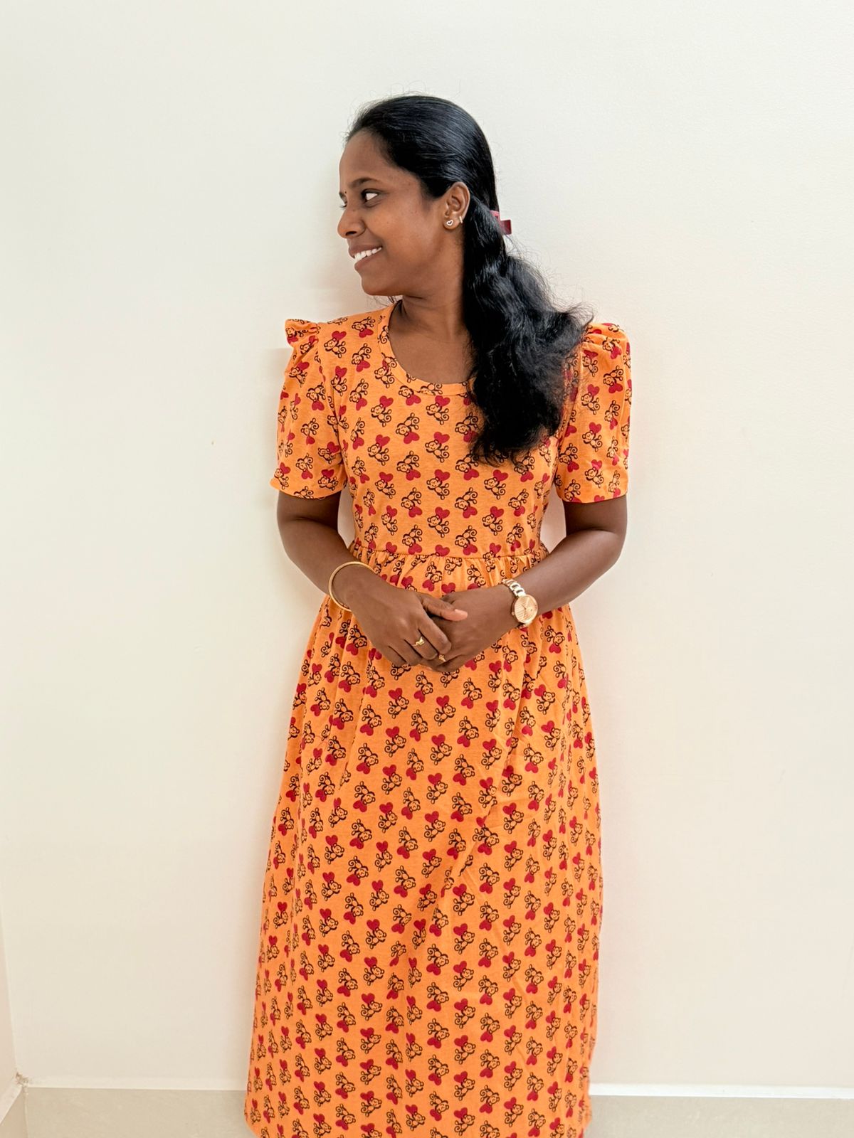 Women's Non feeding Lounge wear Puff sleeves - TCLN03- Anim Bees