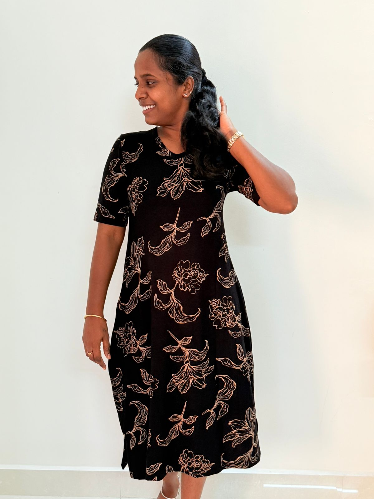 2 in 1 Lounge KURTAAS / Long polo dress - Black Gold carneez