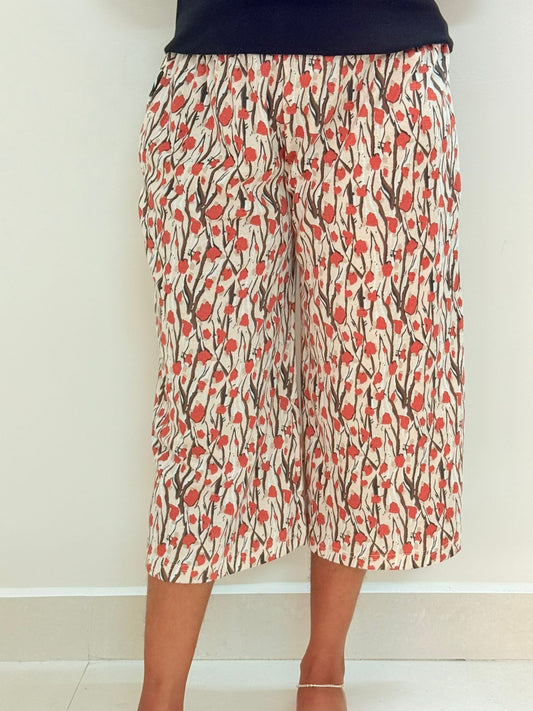 Printed Women's Calf length Palazzo pant - Sandal Tulip