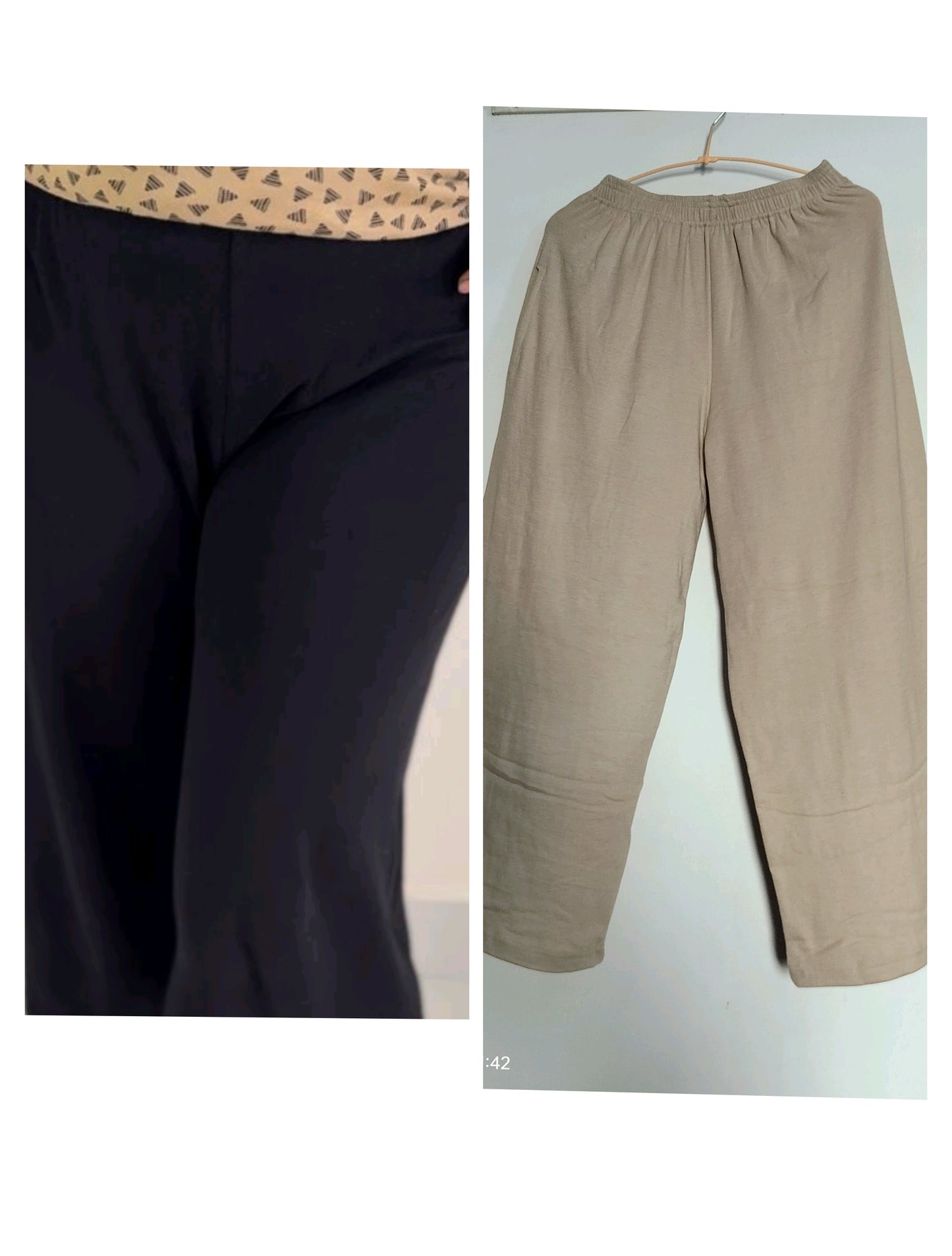 Super saver combo pack of 2 Women's Palazzo pant -Black and Skin (CHOOSE : Full length or 3/4th)