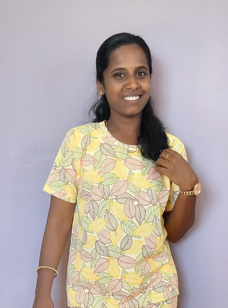 Women's normal tshirt - Lime leaves