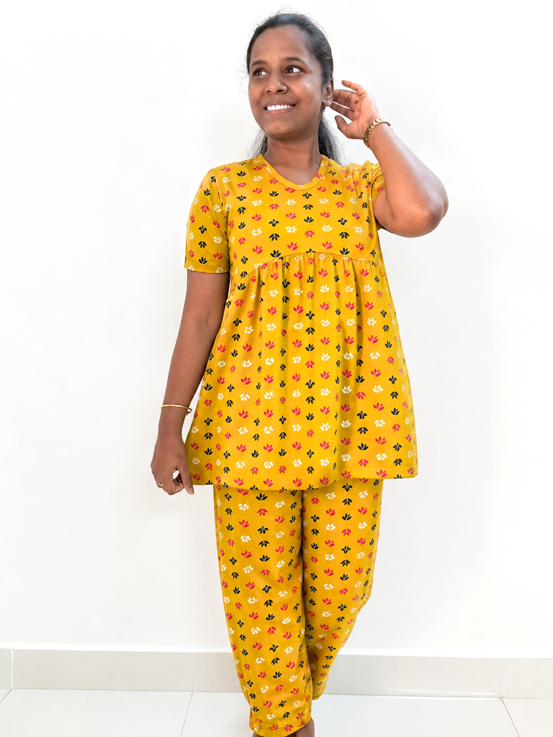 *PREBOOKING* - Premium Women's Curvy peplum coord set - Mustard malli peplum coords