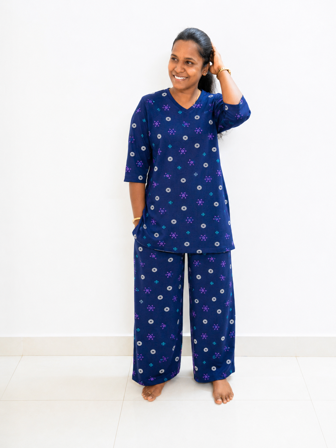 *PREBOOKING* - Women's Kurthi night set - Royal flora