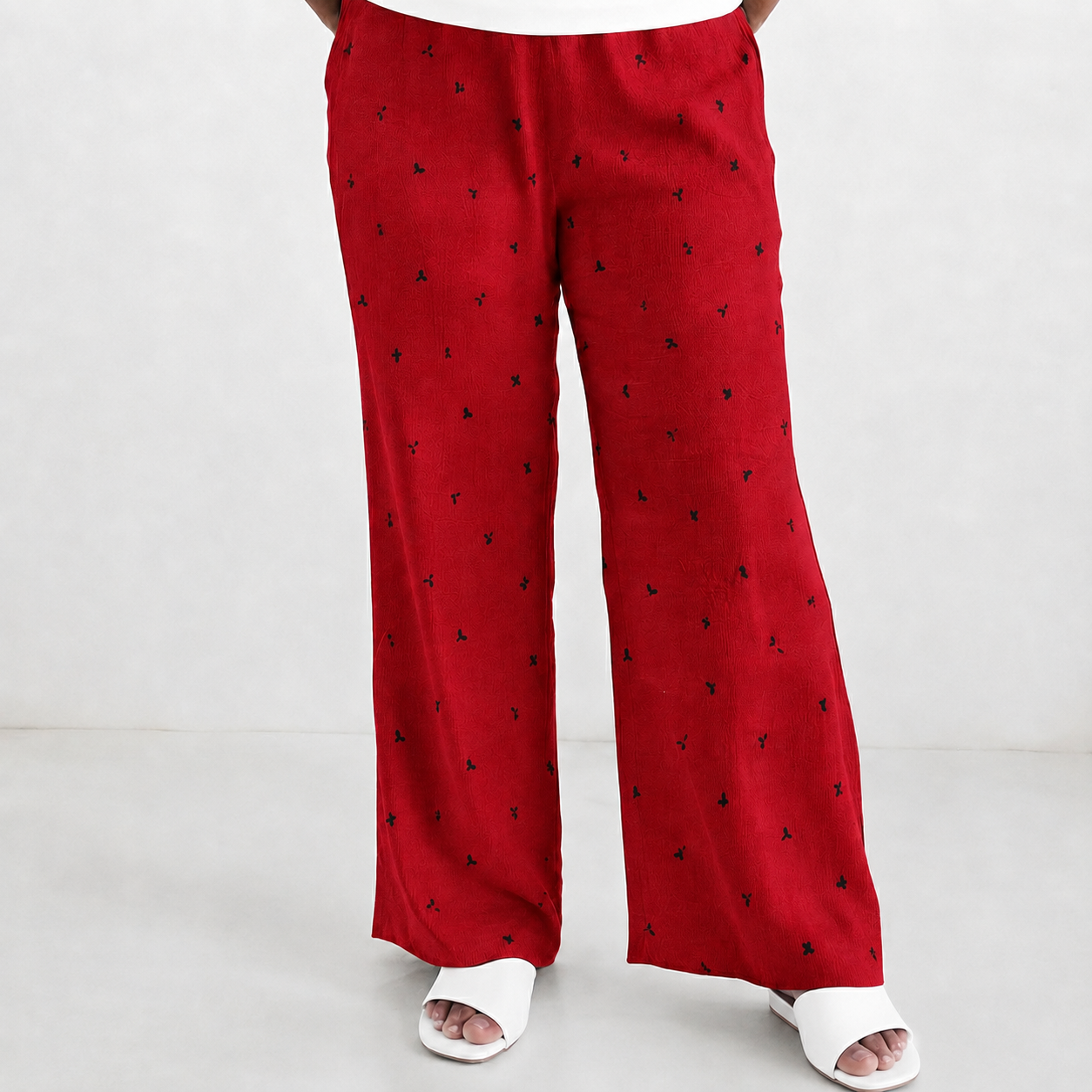 *Prebooking* - STRETCHABLE Women's Printed Palazzo pant Full pant - Cherry Palam palazzo pant
