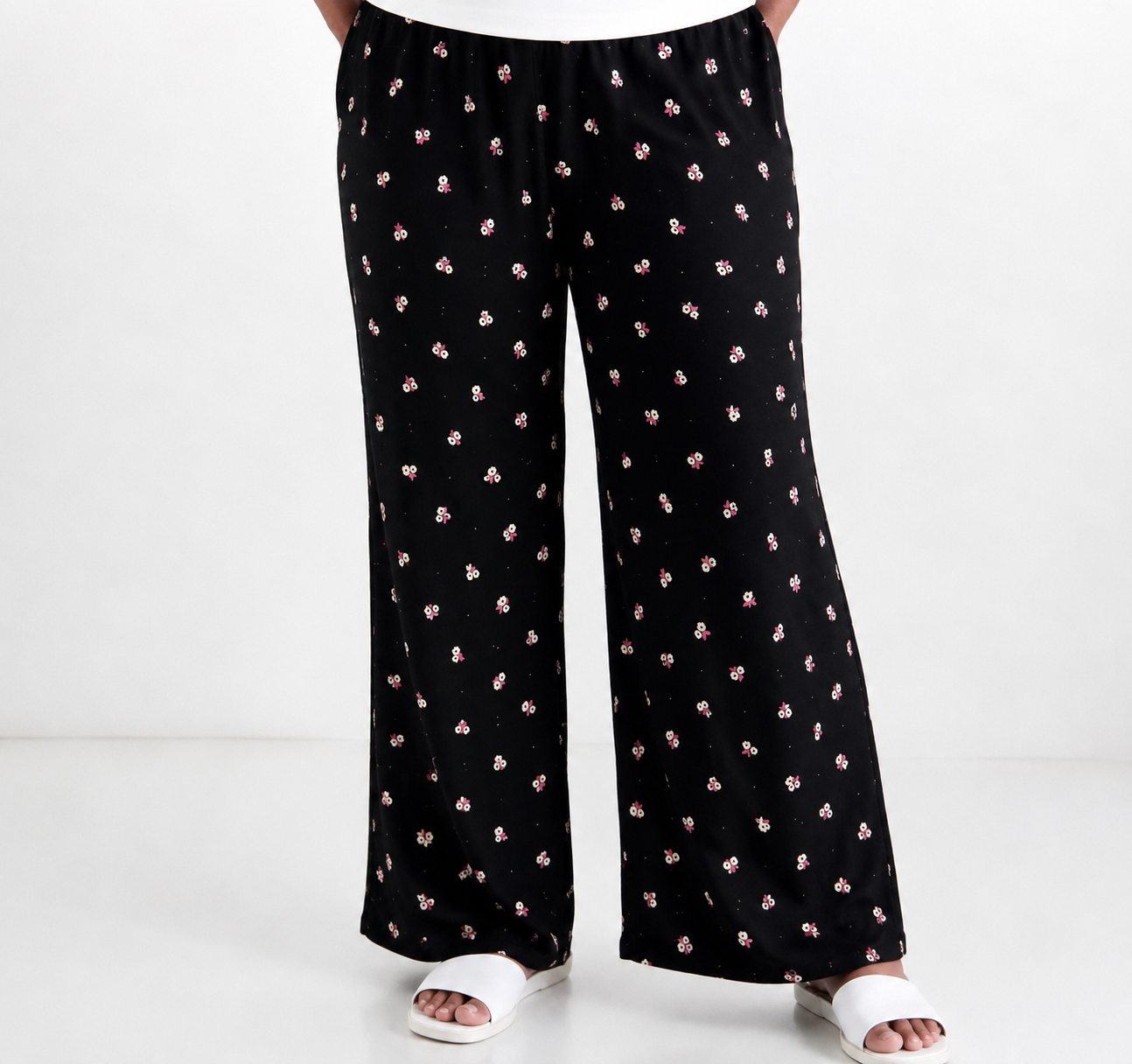 *Prebooking* - STRETCHABLE Women's Printed Palazzo pant Full length - Karuppu poovae palazzo pant