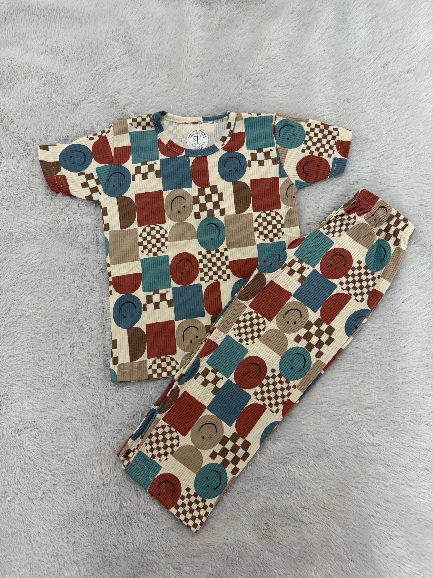 *READY TO DISPATCH* - Kids Wear - Unisex Pyjama set - Multi smiley