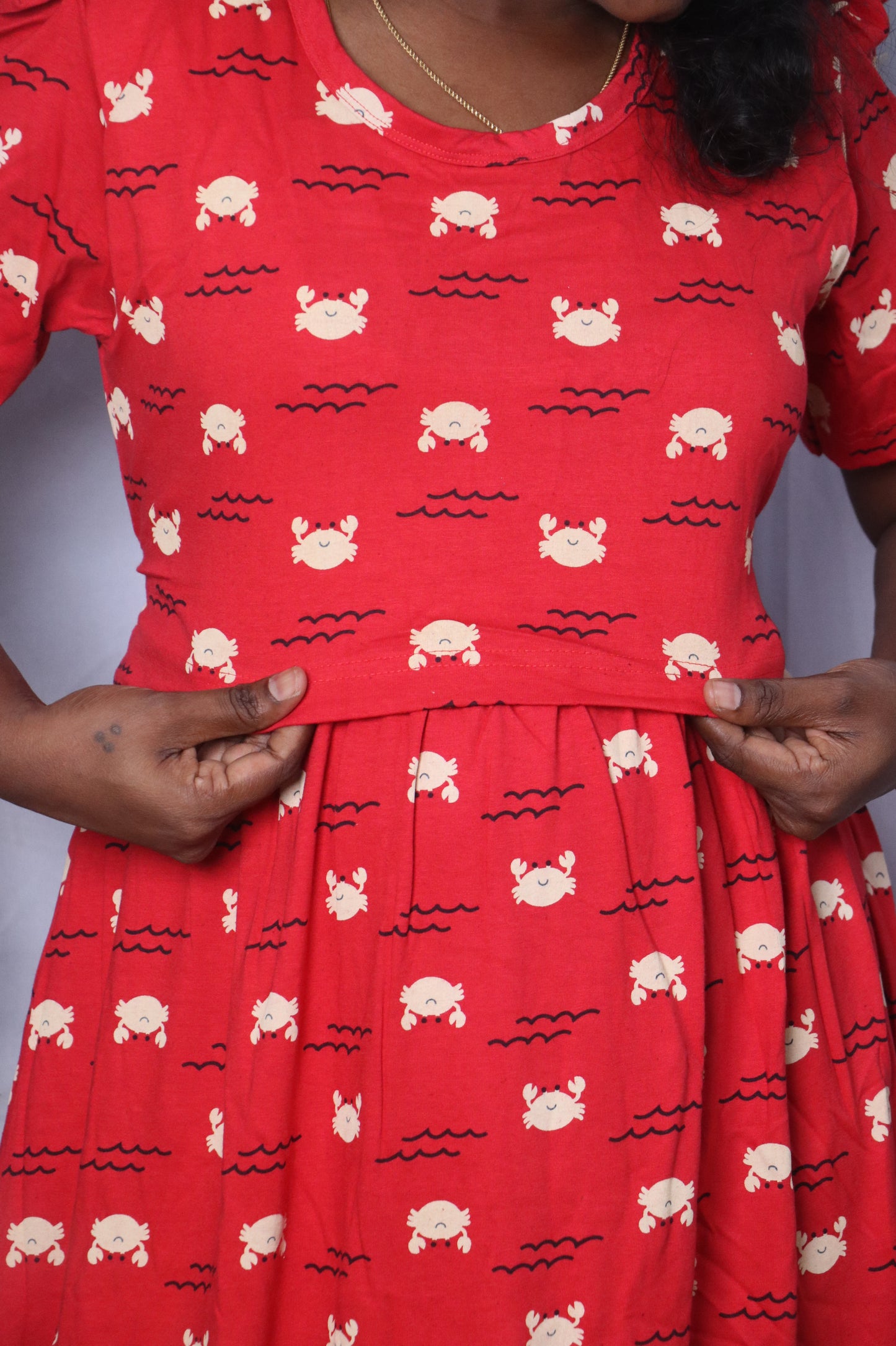 Premium quality - Feeding (Puff sleeves) Lounge wear- TCHF09 - Cherry crabs