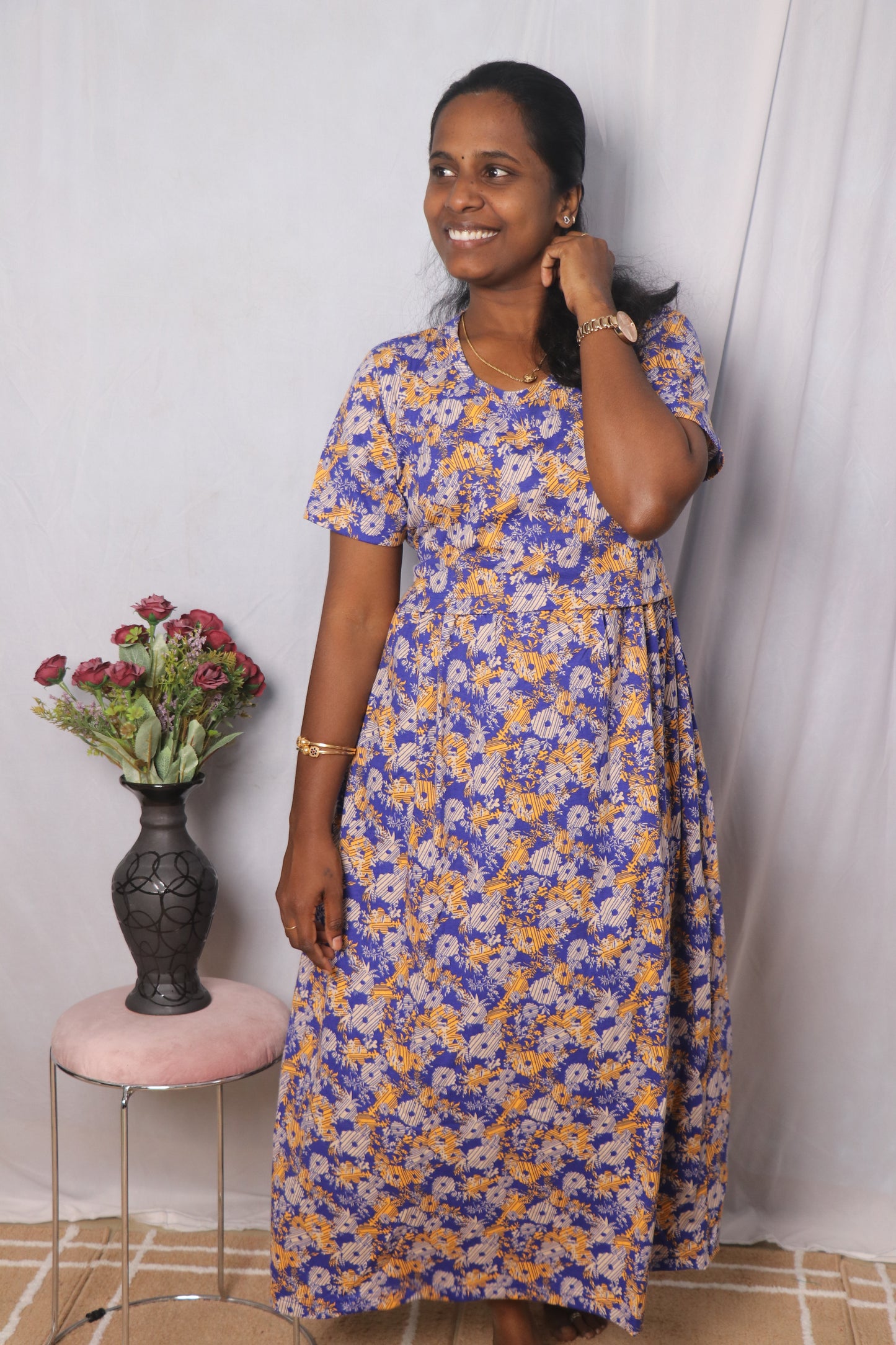 Feeding Lounge wear- TCHF03 - Royal blue chakkar