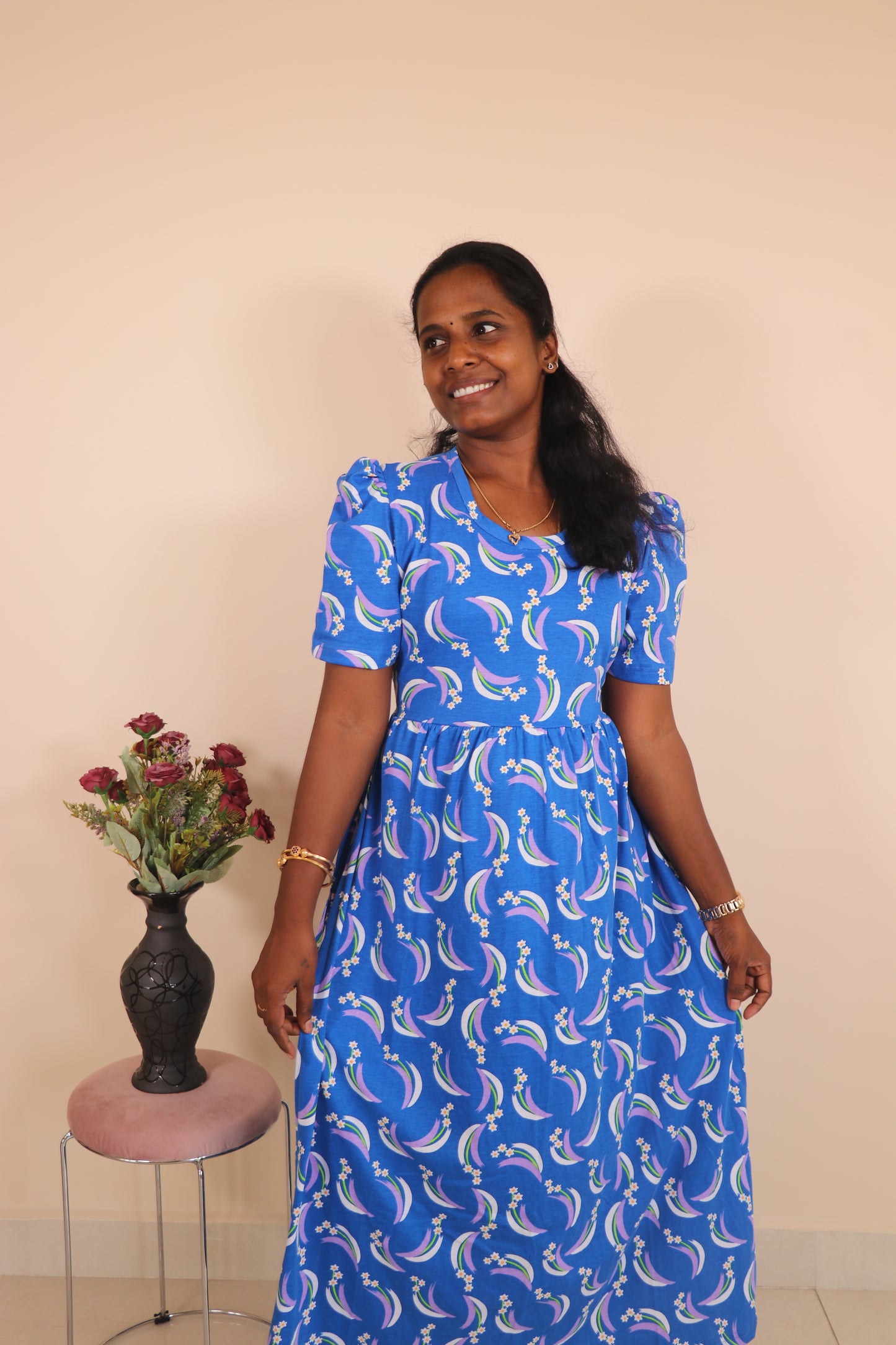 Women's Non feeding Lounge wear Puff sleeves- TCIN02 - Blue moon Puff