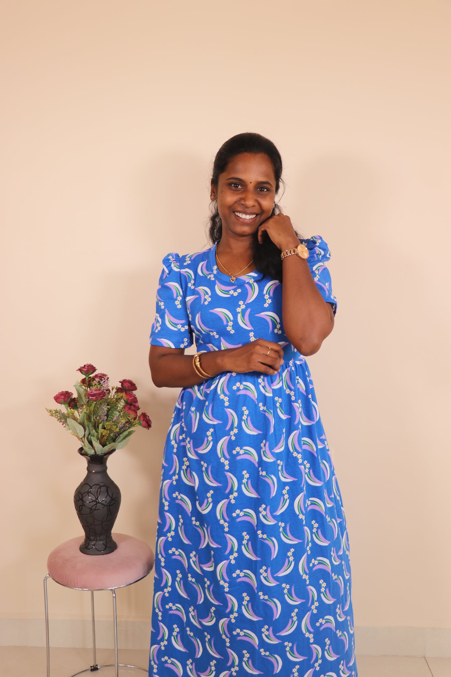 Women's Non feeding Lounge wear Puff sleeves- TCIN02 - Blue moon Puff