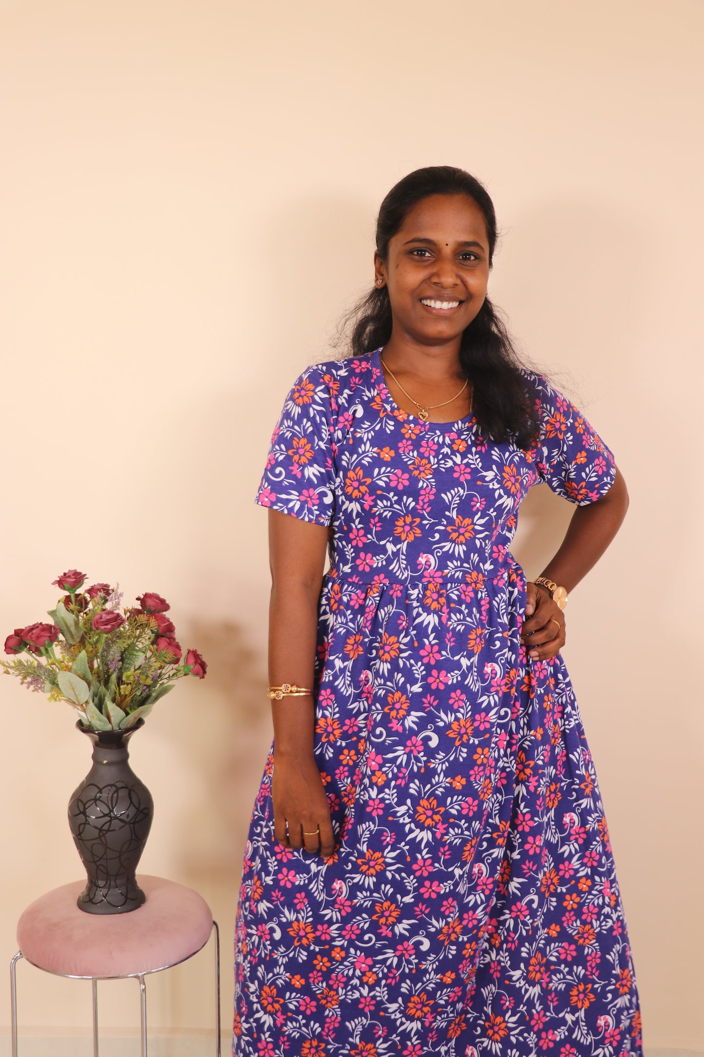 Women's Non feeding Lounge wear - TCIN10 - Navy mini floral