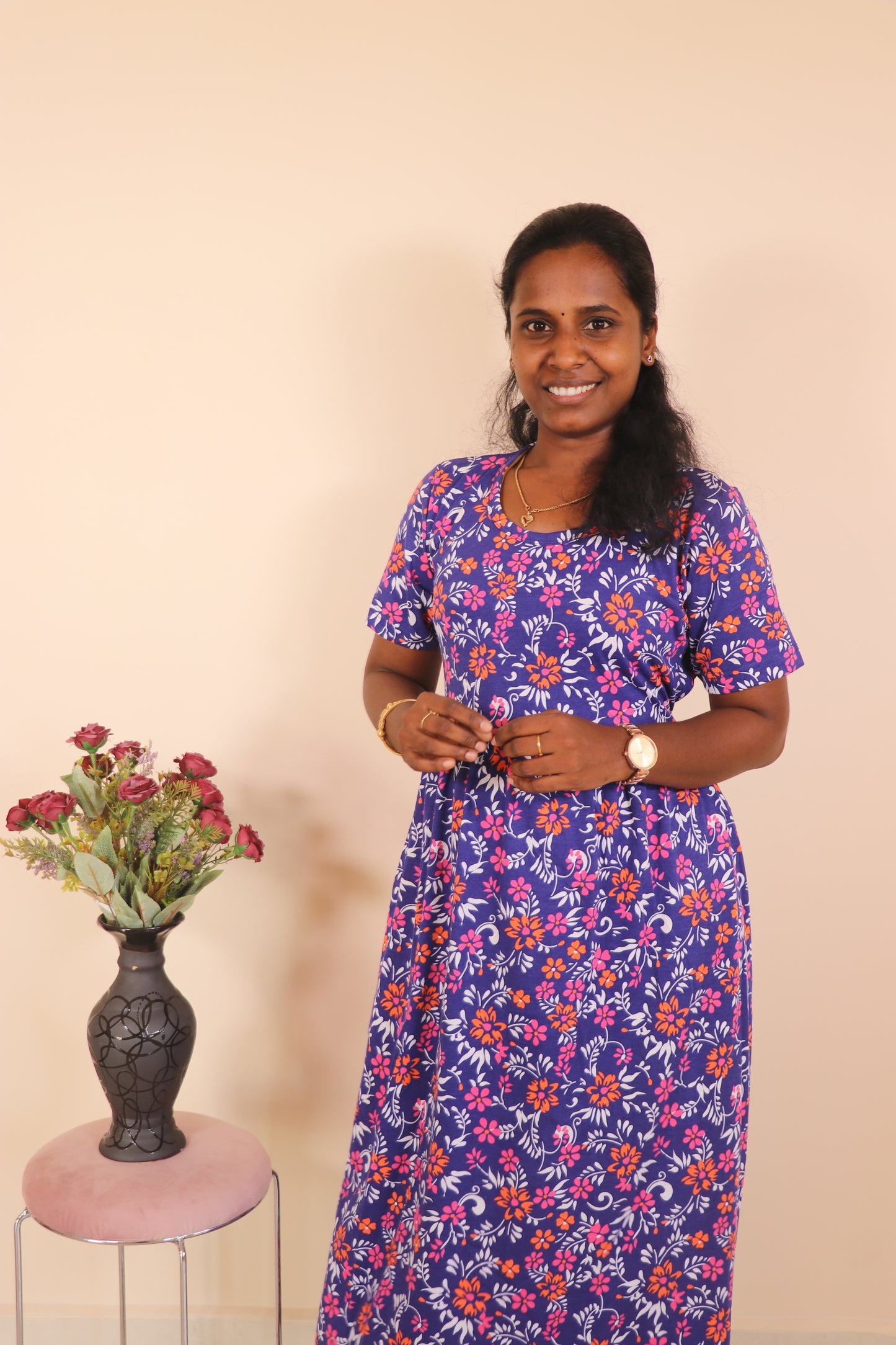 Women's Non feeding Lounge wear - TCIN10 - Navy mini floral