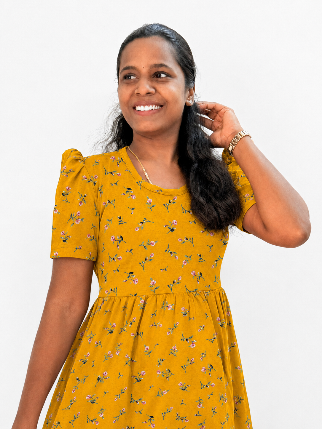 *PREBOOKING* - Premium - Women's Non feeding Lounge wear puff sleeves - Yellow floral lounge wear