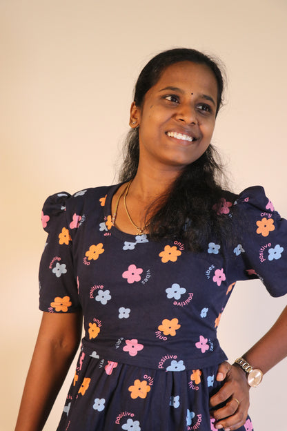 Premium quality Feeding Lounge wear Puff sleeves - TCJF03 - Positive vibes