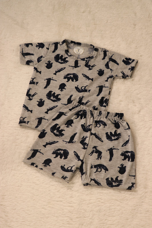 Kids Wear - Unisex Coord sets - Animals cartoon coords