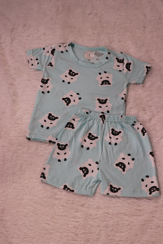 Kids Wear - Unisex Coord sets - Sky panda