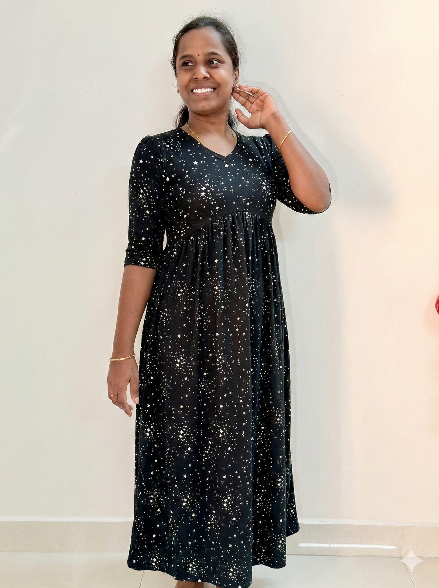 Premium - Soft Curvy peplum maxi- TCAPN02 - Midnight star Peplum maxi