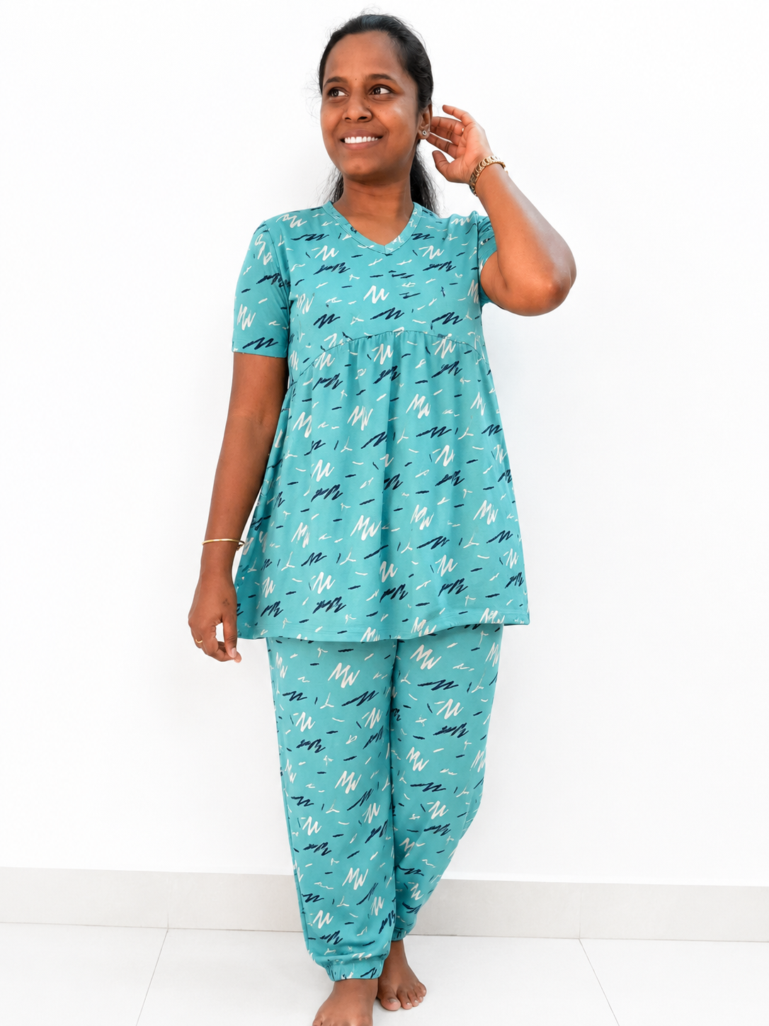 *PREBOOKING* - Premium Women's Curvy peplum coord set - Sky zigs peplum coords