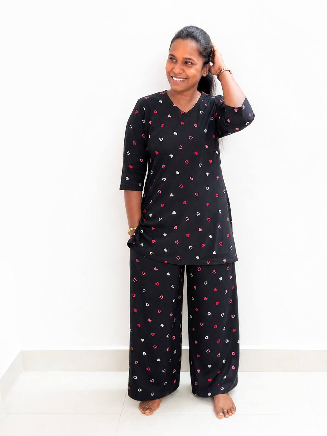PREBOOKING - Premium Quality - Women's Kurthi night set  -Dark loves KURTHI SET
