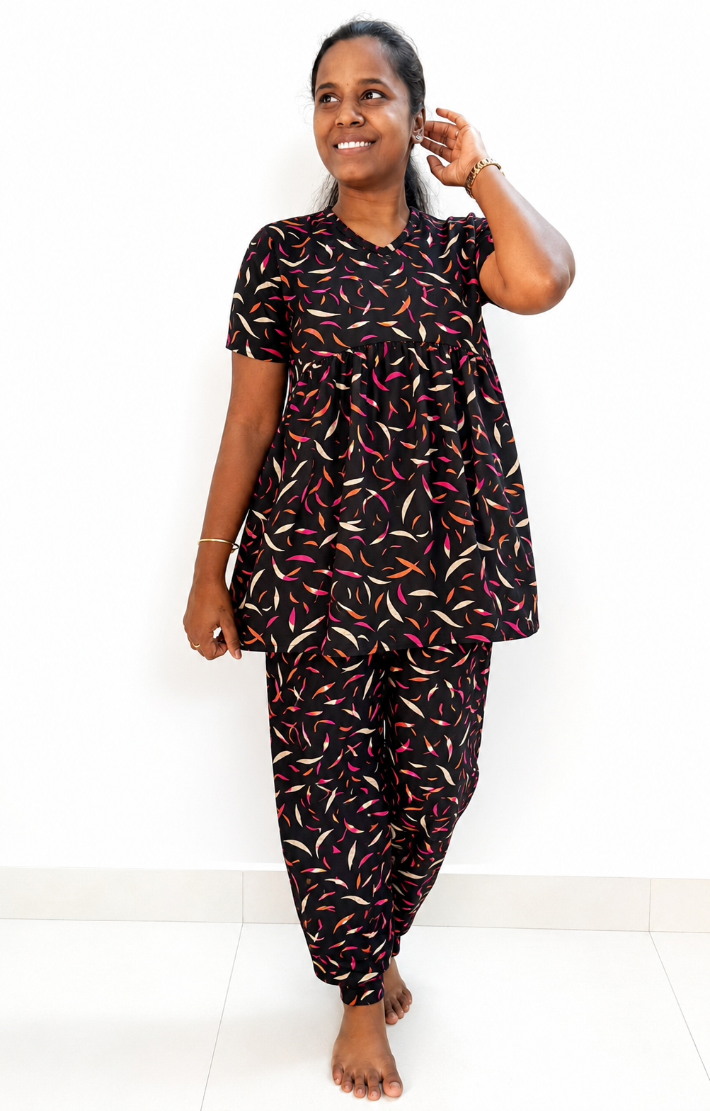 *Ready to dispatch* - Premium Women's Curvy peplum coord set - Dark Golden curves peplum coords