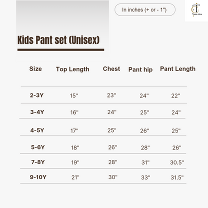 Kids Wear - Unisex Pyjama set - Black Bun