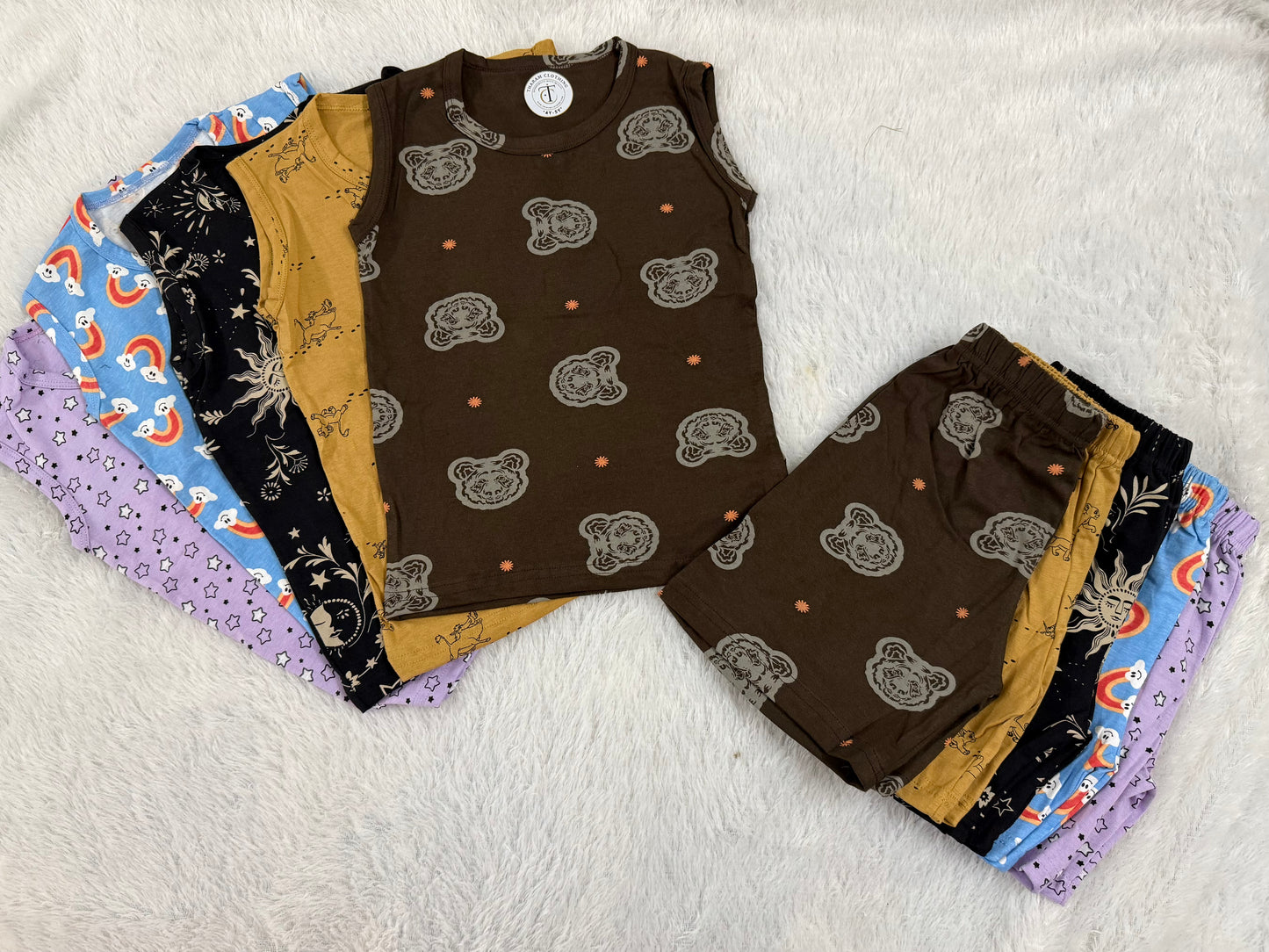 Pack of 5- Kids Summer Sleeveless Coords - Random Printed Pack