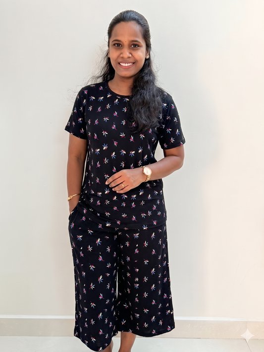 Prebooking* - Premium Women's 3/4 th Palazzo coord set - Dark kakad palazzo coords