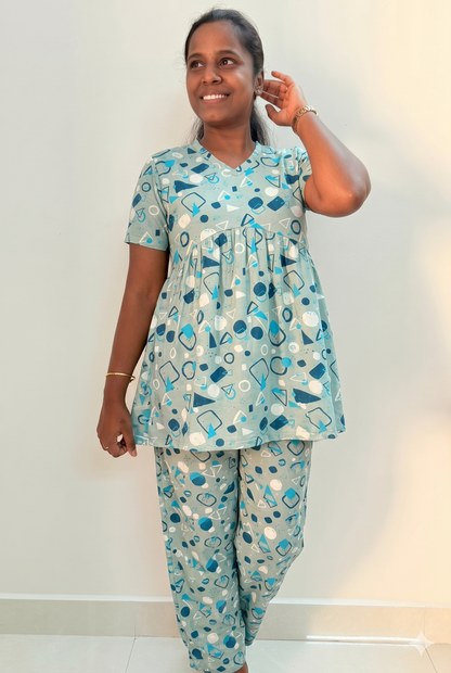 Prebooking*** - Premium Women's Curvy peplum coord set - Pista checks  peplum coords