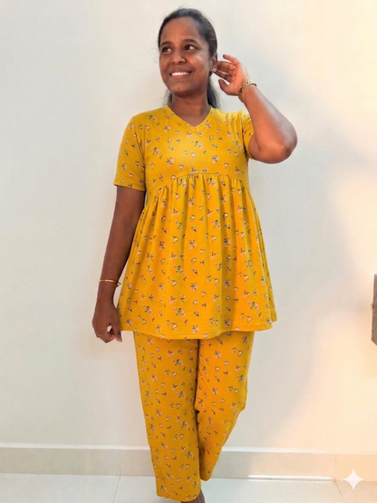 Premium Women's Curvy peplum coord set - Manja maina peplum