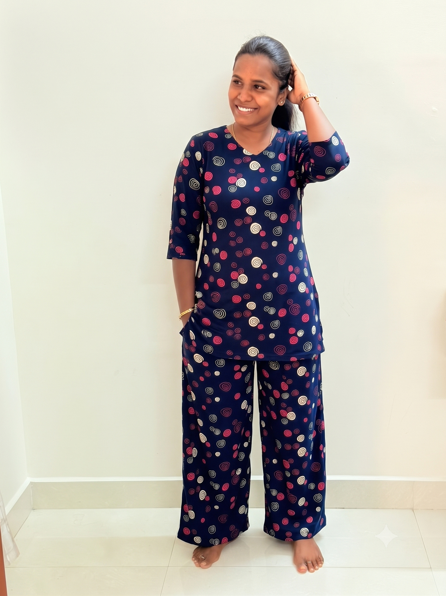 PREBOOKING - Premium Quality - Women's Kurthi night set  - Spiral magic