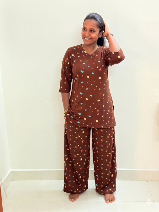 Prebooking** - Premium Women's Kurthi night set  - Cofee kots kurthi set