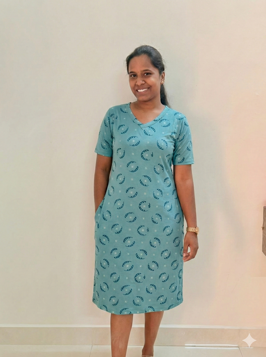 Printed long polo - Sky Curves