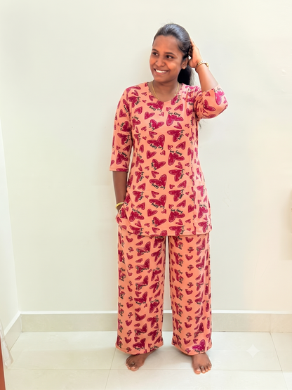 PREBOOKING - Premium Quality - Women's Kurthi night set  - Oro hearts