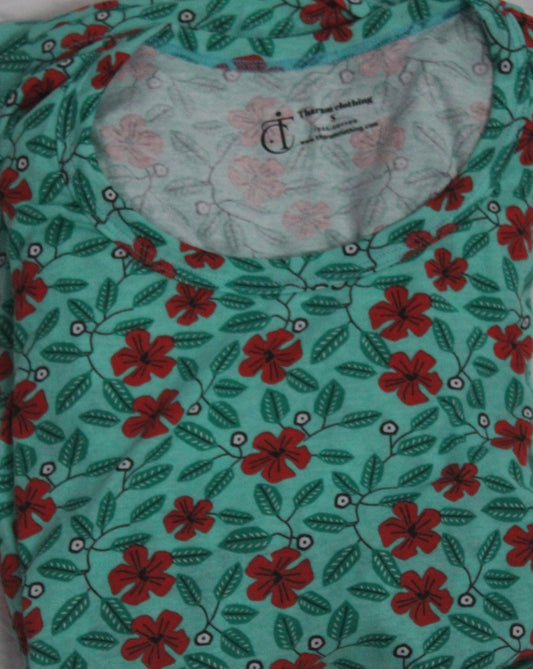 Feeding Lounge wear - TCBF07 - Mint green red flowers