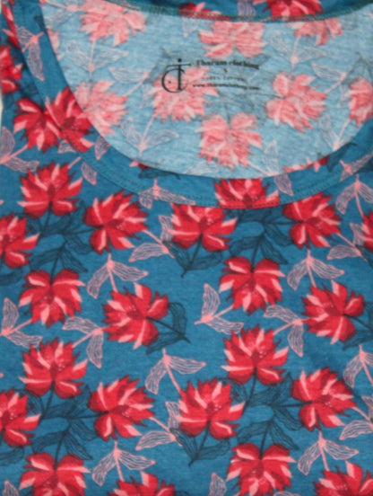 Women's Non feeding Lounge wear - TCCN04 - Petrol blue flowers